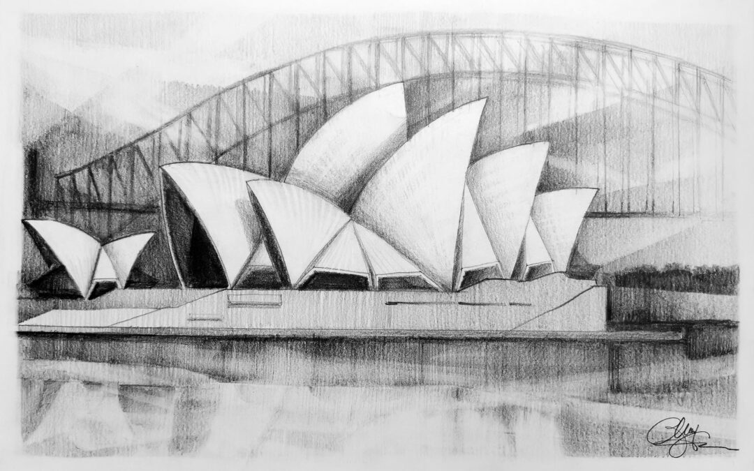 Architectural monuments in pencil